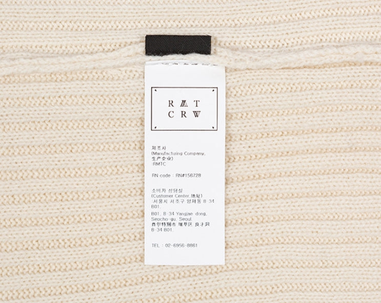 ロマンティッククラウン(ROMANTIC CROWN) SUNDAY SYNDROME SCRIBBLE LOGO KNITWEAR_OATMEAL