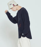 ロマンティッククラウン(ROMANTIC CROWN) SUNDAY SYNDROME SCRIBBLE LOGO KNITWEAR_NAVY