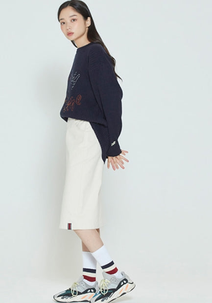 ロマンティッククラウン(ROMANTIC CROWN) SUNDAY SYNDROME SCRIBBLE LOGO KNITWEAR_NAVY