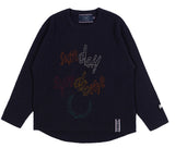 ロマンティッククラウン(ROMANTIC CROWN) SUNDAY SYNDROME SCRIBBLE LOGO KNITWEAR_NAVY