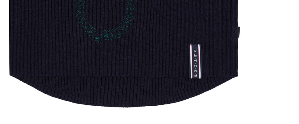 ロマンティッククラウン(ROMANTIC CROWN) SUNDAY SYNDROME SCRIBBLE LOGO KNITWEAR_NAVY