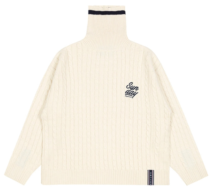ロマンティッククラウン(ROMANTIC CROWN) SUNDAY SYNDROME KNITTED TURTLENECK_OATMEAL