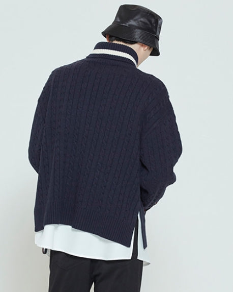ロマンティッククラウン(ROMANTIC CROWN)  SUNDAY SYNDROME KNITTED TURTLENECK_NAVY