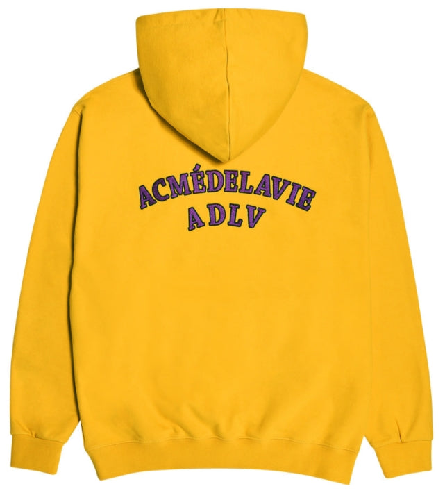 アクメドラビ(acme' de la vie)  TWO COLORS EMBROIDERY HOODIE MUSTARD