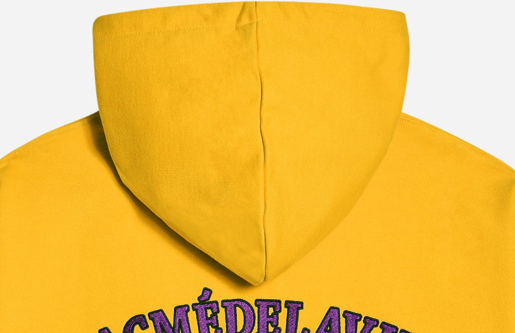 アクメドラビ(acme' de la vie)  TWO COLORS EMBROIDERY HOODIE MUSTARD
