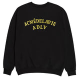 アクメドラビ(acme' de la vie)  TWO COLORS EMBROIDERY SWEAT SHIRT BLACK