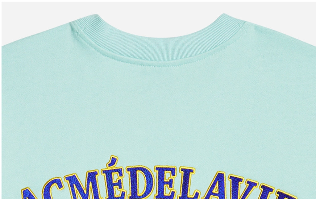 アクメドラビ(acme' de la vie)   TWO COLORS EMBROIDERY SWEAT SHIRT MINT