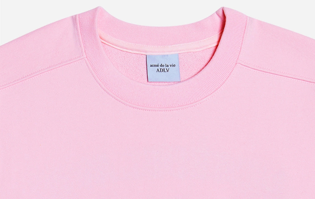 アクメドラビ(acme' de la vie) TWO COLORS EMBROIDERY SWEAT SHIRT LIGHT PINK