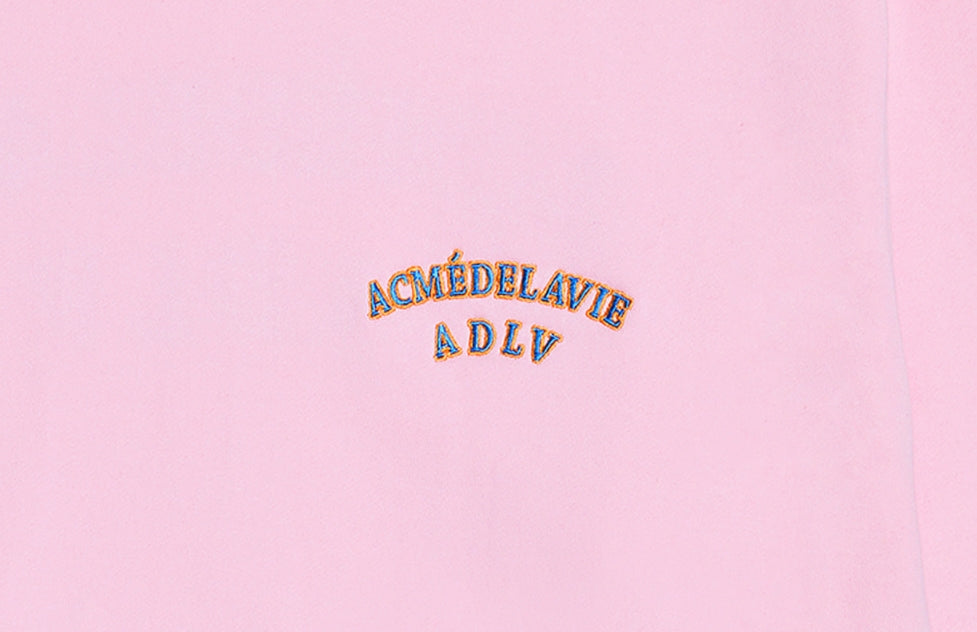 アクメドラビ(acme' de la vie) TWO COLORS EMBROIDERY SWEAT SHIRT LIGHT PINK