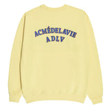 アクメドラビ(acme' de la vie) TWO COLORS EMBROIDERY SWEAT SHIRT LIGHT YELLOW