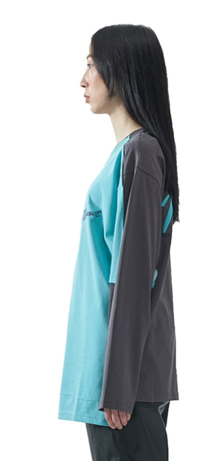 MMIC(エムエムアイシー) HALF DOUBLE LAYERED L/SL T-SHIRT GY