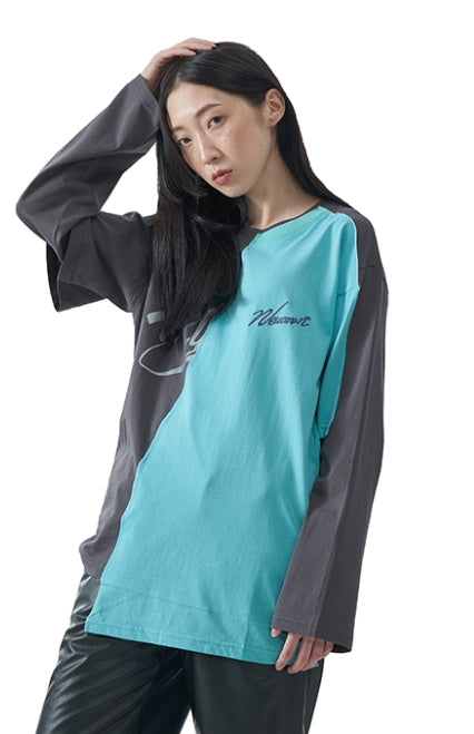 MMIC(エムエムアイシー) HALF DOUBLE LAYERED L/SL T-SHIRT GY