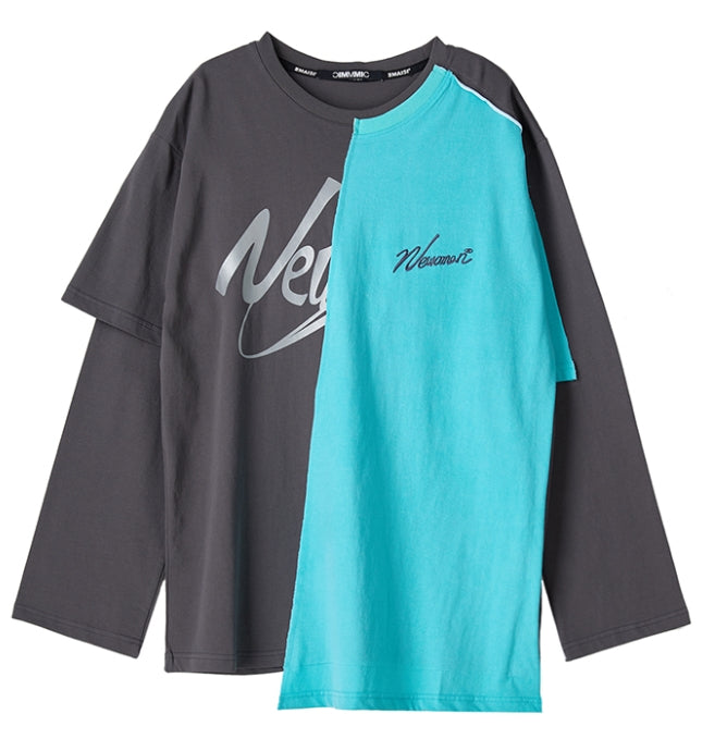 MMIC(エムエムアイシー) HALF DOUBLE LAYERED L/SL T-SHIRT GY