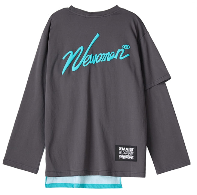 MMIC(エムエムアイシー) HALF DOUBLE LAYERED L/SL T-SHIRT GY