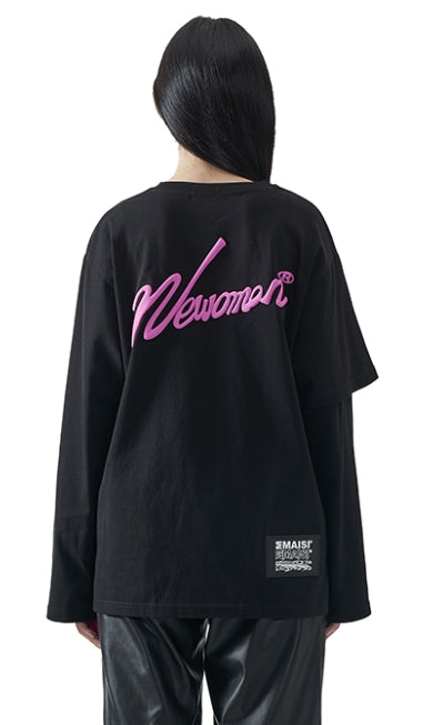 MMIC(エムエムアイシー) HALF DOUBLE LAYERED L/SL T-SHIRT BK