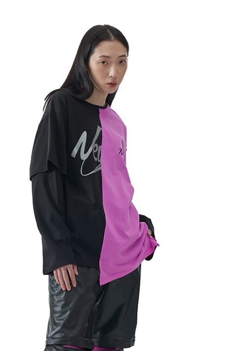 MMIC(エムエムアイシー) HALF DOUBLE LAYERED L/SL T-SHIRT BK