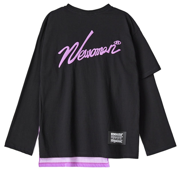 MMIC(エムエムアイシー) HALF DOUBLE LAYERED L/SL T-SHIRT BK