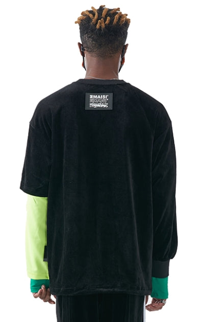 MMIC(エムエムアイシー) VELOUR TRACK L/SL T-SHIRT BK