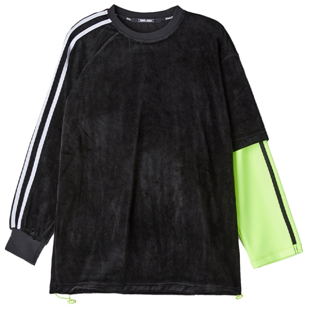 MMIC(エムエムアイシー) VELOUR TRACK L/SL T-SHIRT BK