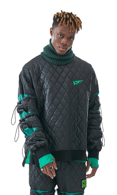 MMIC(エムエムアイシー) MULTI STRING QUILTED PULLOVER BK