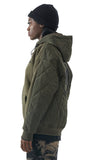 MMIC(エムエムアイシー) HALF QUILTED ZIP-UP HOODIE KH W