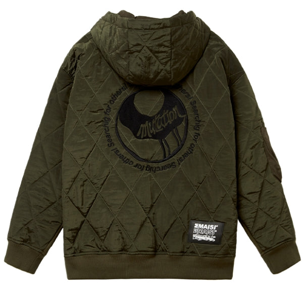 MMIC(エムエムアイシー) HALF QUILTED ZIP-UP HOODIE KH W