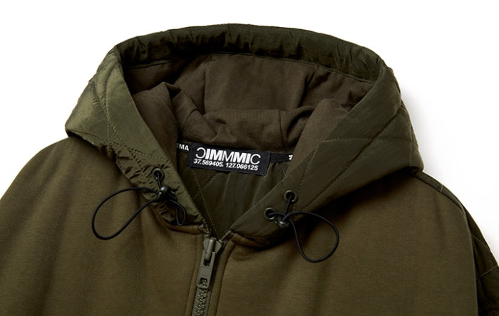 MMIC(エムエムアイシー) HALF QUILTED ZIP-UP HOODIE KH W