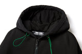 MMIC(エムエムアイシー) HALF QUILTED ZIP-UP HOODIE BK