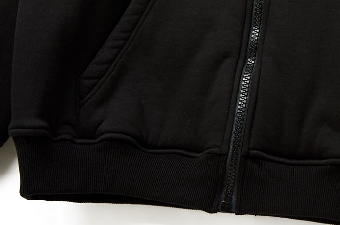MMIC(エムエムアイシー) HALF QUILTED ZIP-UP HOODIE BK