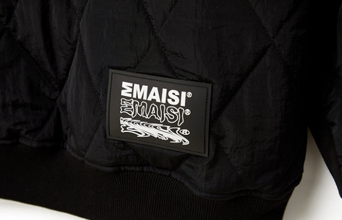 MMIC(エムエムアイシー) HALF QUILTED ZIP-UP HOODIE BK