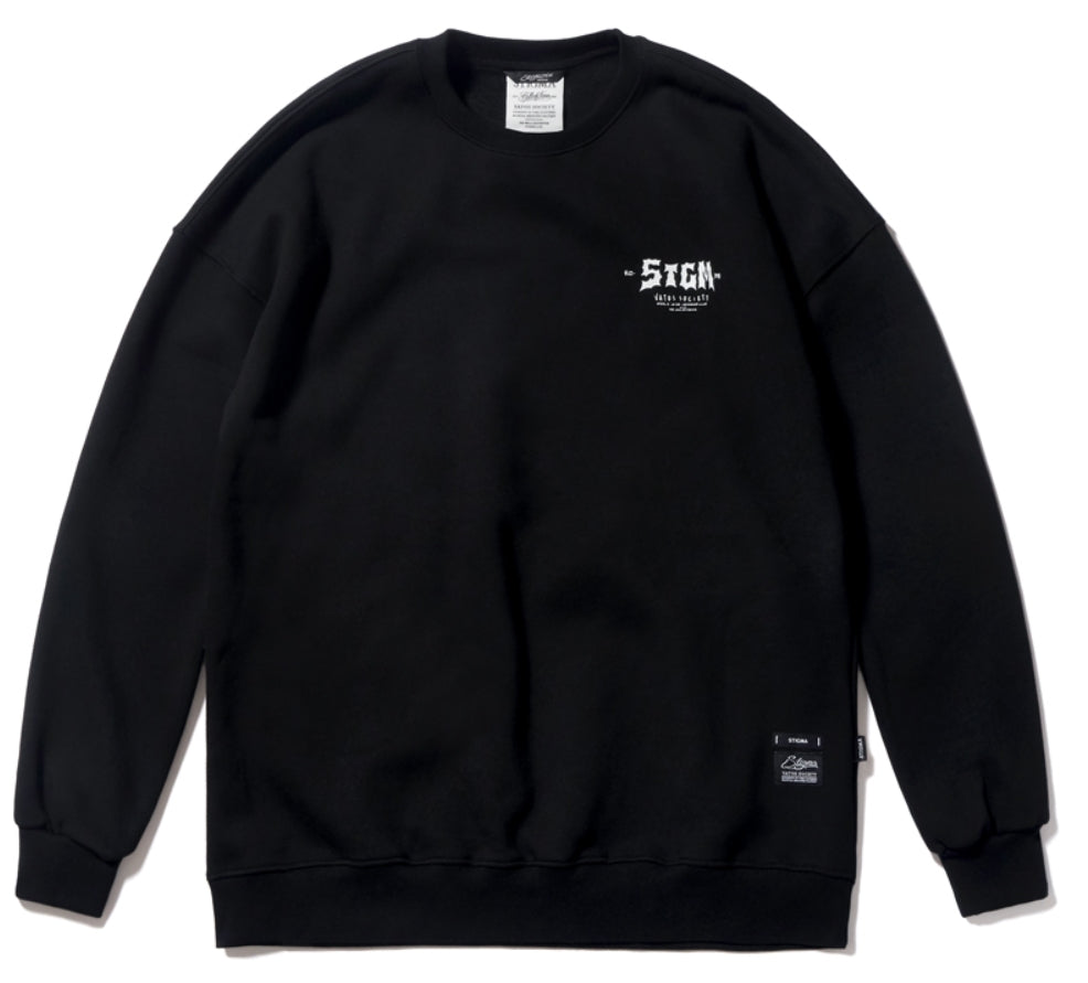 STIGMA(スティグマ) TYPO OVERSIZED HEAVY SWEAT CREWNECK BLACK