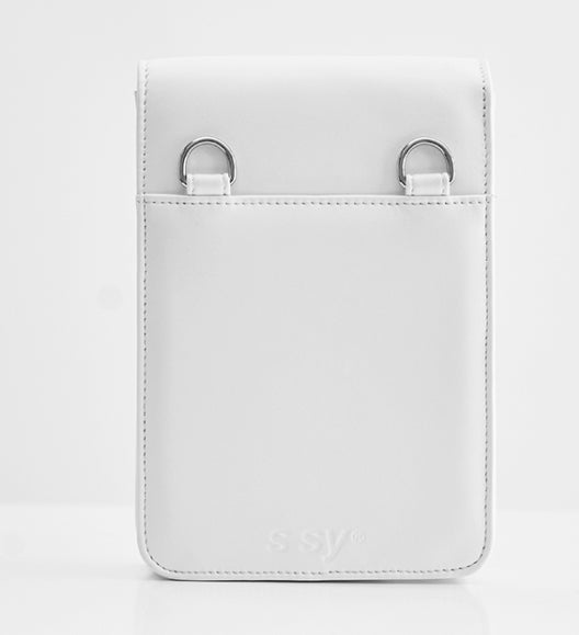SSY(エスエスワイ) MINIMAL BAR SQUARE LEATHER BAG & CARDWALLET WHITE