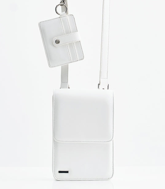 SSY(エスエスワイ) MINIMAL BAR SQUARE LEATHER BAG & CARDWALLET WHITE