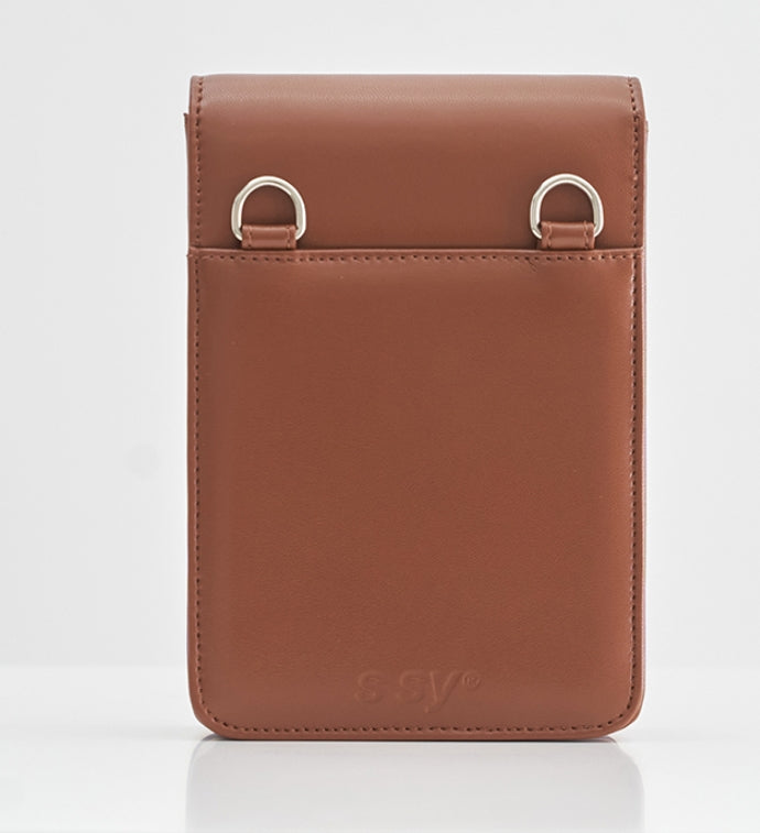 SSY(エスエスワイ) MINIMAL BAR SQUARE LEATHER BAG & CARDWALLET BROWN