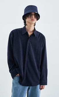SSY(エスエスワイ)  SUPREME TOUCH RELAXED FIT SHIRT NAVY