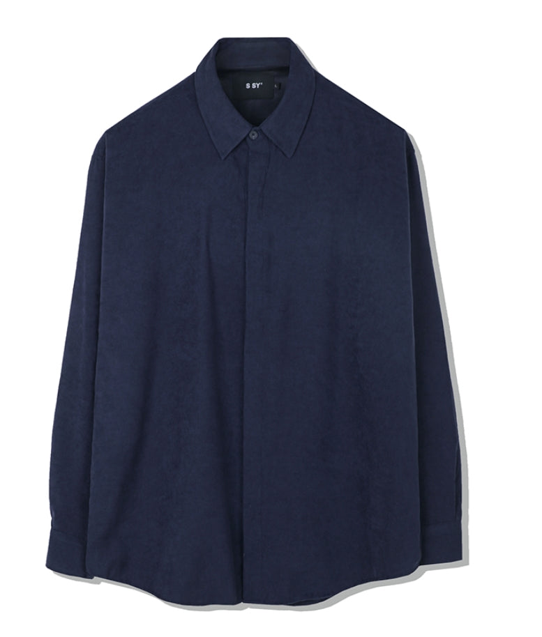 SSY(エスエスワイ)  SUPREME TOUCH RELAXED FIT SHIRT NAVY
