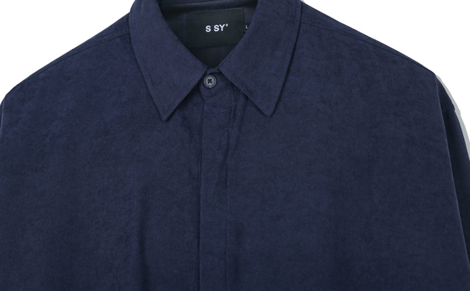 SSY(エスエスワイ)  SUPREME TOUCH RELAXED FIT SHIRT NAVY
