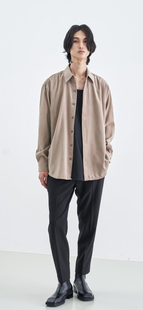 SSY(エスエスワイ)  SUPREME TOUCH RELAXED FIT SHIRT BEIGE
