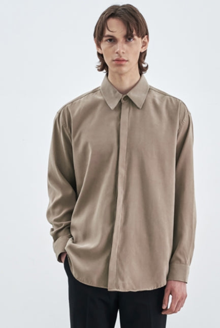 SSY(エスエスワイ)  SUPREME TOUCH RELAXED FIT SHIRT BEIGE