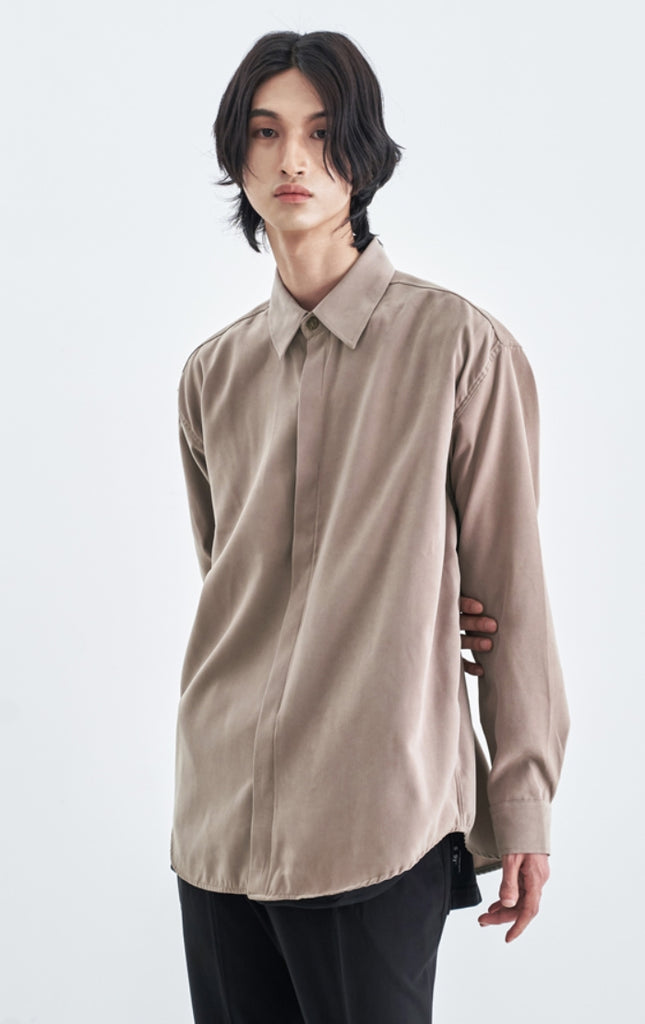 SSY(エスエスワイ)  SUPREME TOUCH RELAXED FIT SHIRT BEIGE