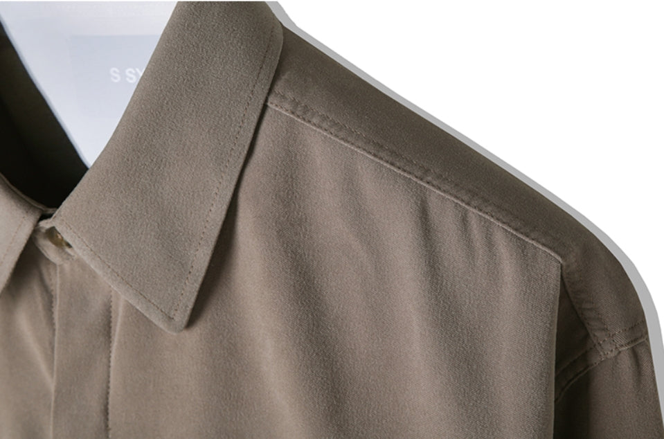 SSY(エスエスワイ)  SUPREME TOUCH RELAXED FIT SHIRT BEIGE