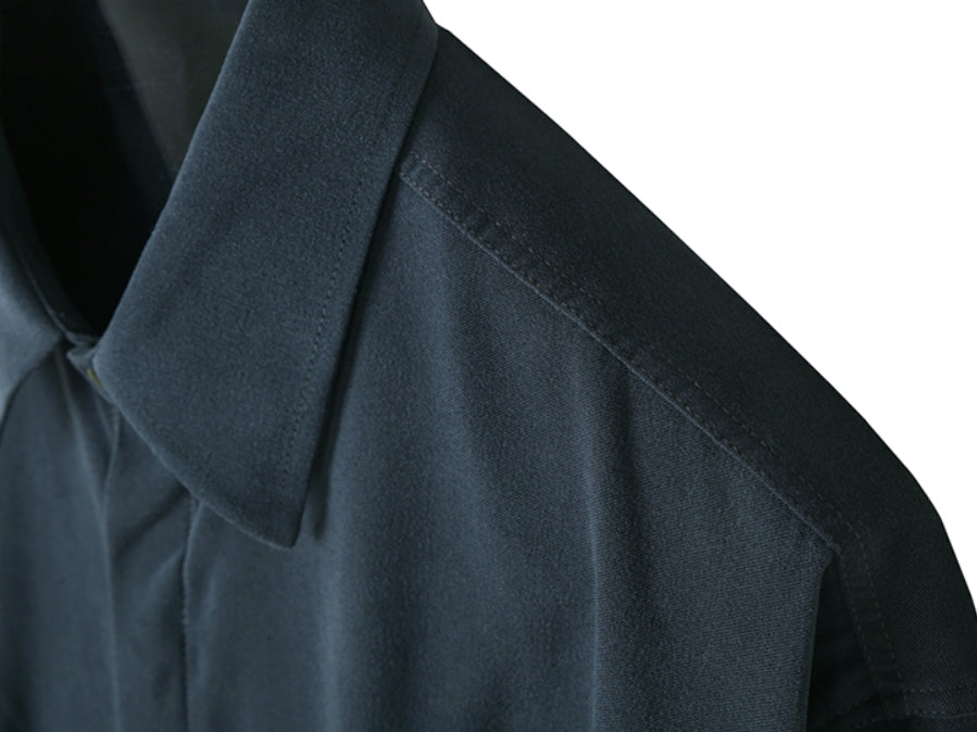 SSY(エスエスワイ)                                    SUPREME TOUCH RELAXED FIT SHIRT BLUE CHARCOAL