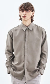 SSY(エスエスワイ) VERTICAL TIP BASIC SHIRT RELAXED FIT BEIGE