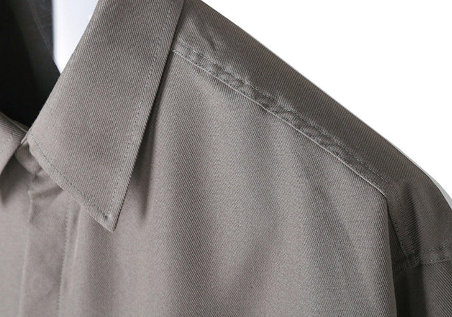 SSY(エスエスワイ) VERTICAL TIP BASIC SHIRT RELAXED FIT BEIGE