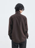 SSY(エスエスワイ)   VERTICAL TIP BASIC SHIRT RELAXED FIT BROWN