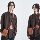 SSY(エスエスワイ)   VERTICAL TIP BASIC SHIRT RELAXED FIT BROWN