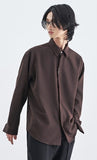 SSY(エスエスワイ)   VERTICAL TIP BASIC SHIRT RELAXED FIT BROWN