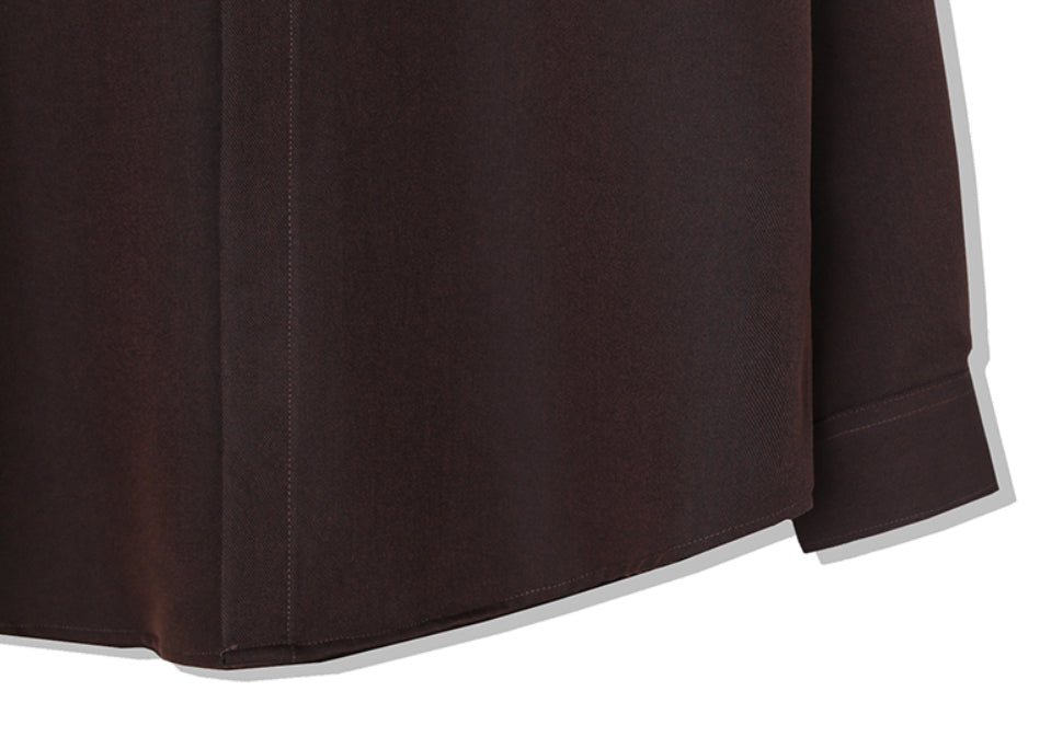 SSY(エスエスワイ)   VERTICAL TIP BASIC SHIRT RELAXED FIT BROWN