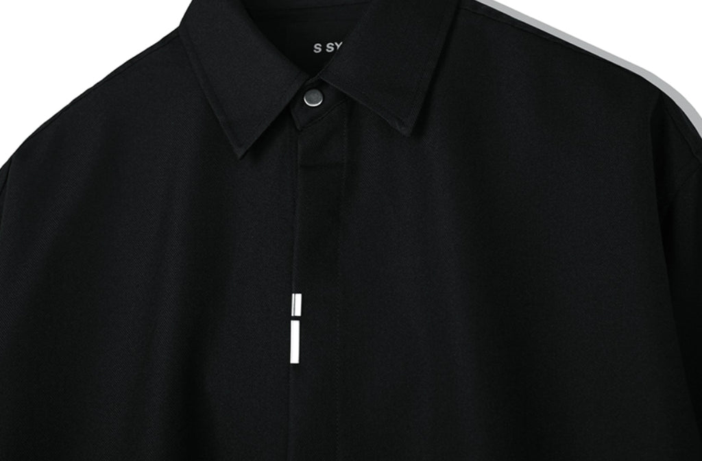 SSY(エスエスワイ)   VERTICAL TIP BASIC SHIRT RELAXED FIT BLACK