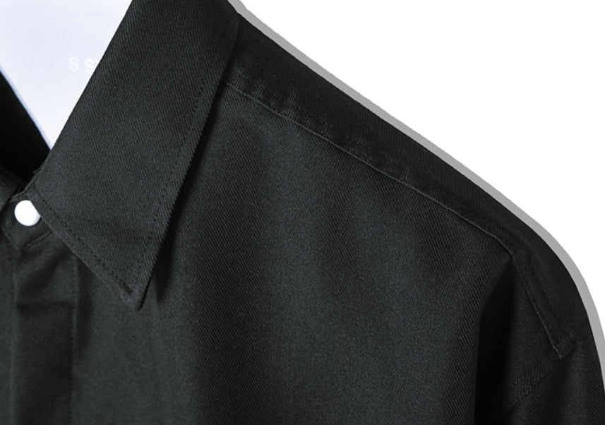 SSY(エスエスワイ)   VERTICAL TIP BASIC SHIRT RELAXED FIT BLACK